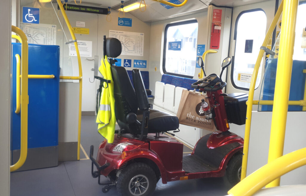 Mobility scooter on public transport