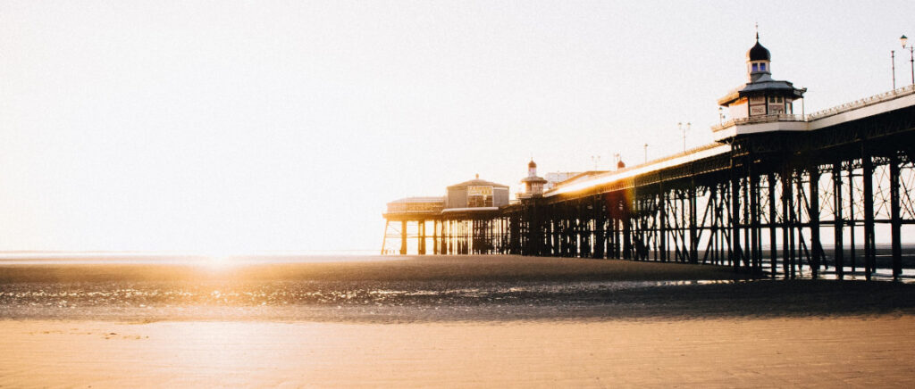 Blackpool beach and pier
