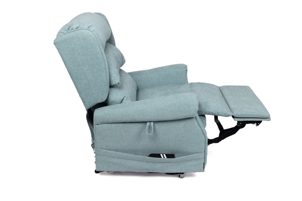 side view of rise and recline chairs with leg rest raised