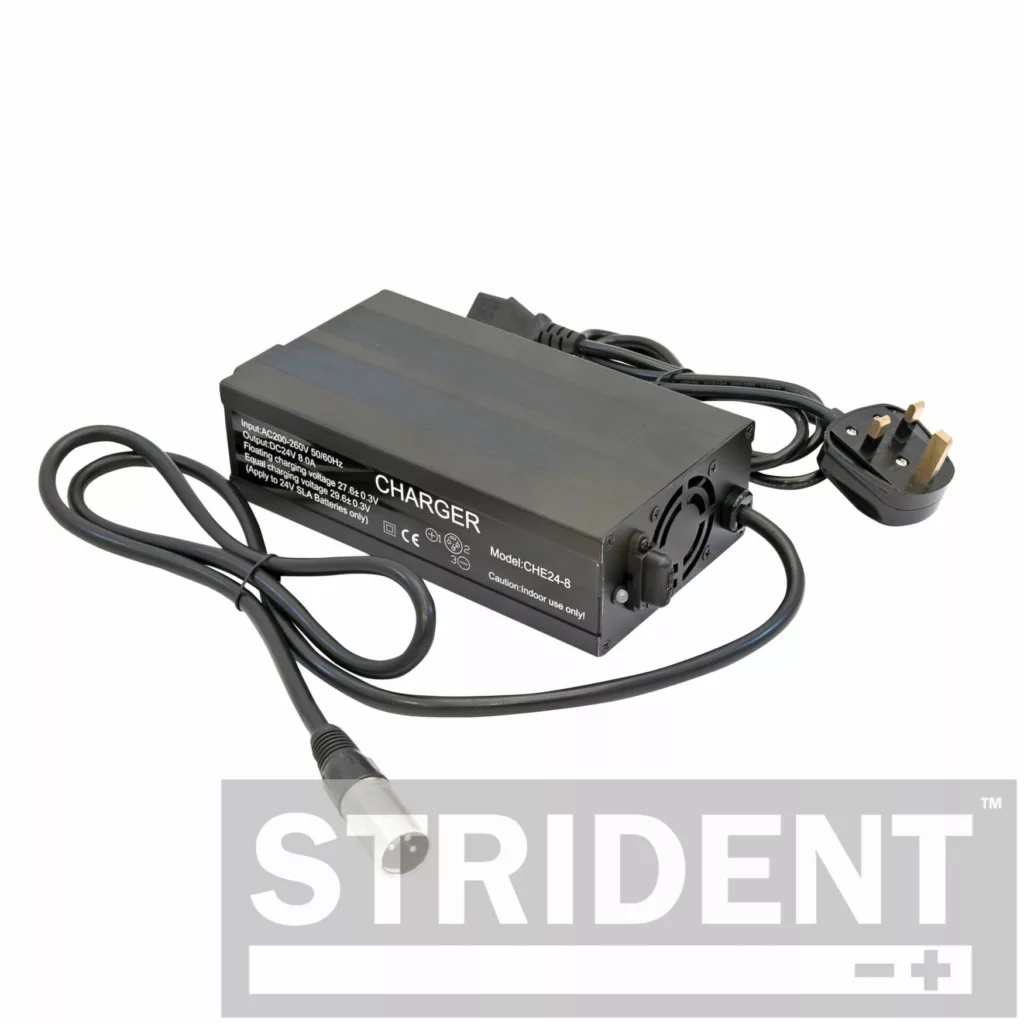 Strident 8A Lead Acid Battery Charger for Mobility Scooters